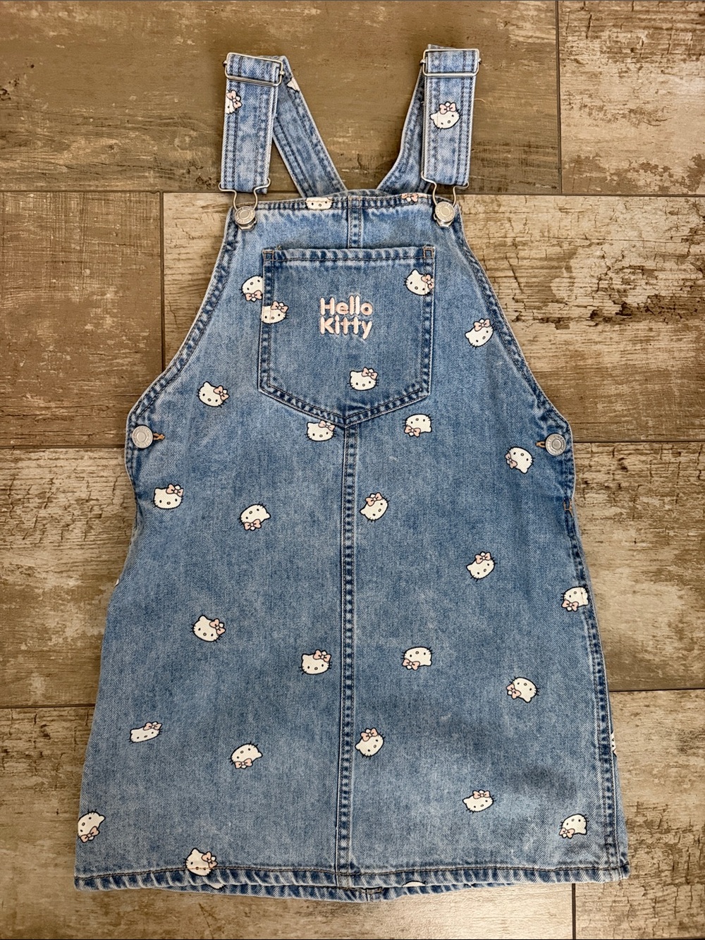 H&M Light Blue Denim Hello Kitty Overall Dress